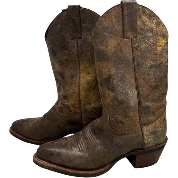 Cody West Shoes - Cool West Womens Brown Distressed Leather Western Cowgirl Boots CW5292 Size 6.5M
